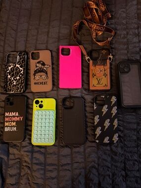 Assorted Pink, Black & Neon Green Phone Cases - Multipack Accessories